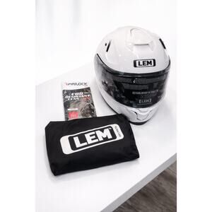 LEM Carver Full Face Motorcycle Helmet White Size M DOT ECE w/ Box Pinlock
